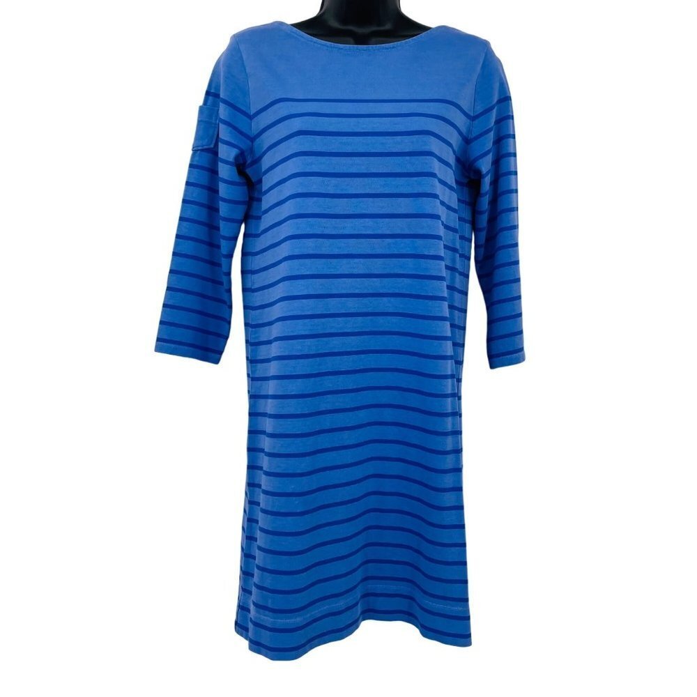 New Vineyard Vines Overdyed Stripe Knit Dress Womens XS In Marlin Blue Preppy